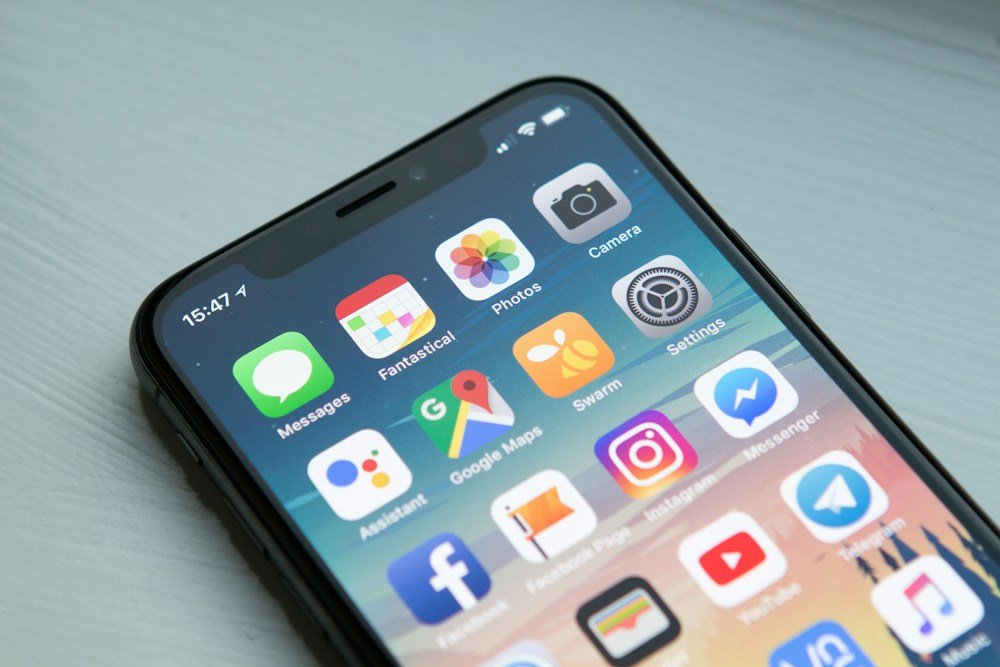 Mobile applications displayed on a smartphone